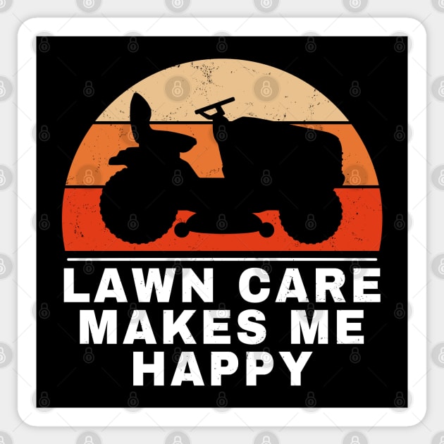 Lawn care makes me happy Sticker by NicGrayTees